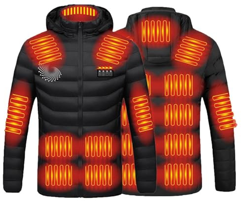 Veste Chauffante Homme Femme éLectrique Usb Avec 21 Zones De Chauffage 3 Niveaux De Chaleur Gilet Manteau LéGer Et Chaud Hiver Blouson Chauffant D'ExtéRieur VêTement Pour Moto Chasse RandonnéE Ski