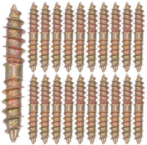 KOMBIUDA Tornillos Autorroscantes Metálicos de Doble Rosca M5x30, 100 Unidades, Tornillos de Acero Anticorrosión para Fijación de Muebles, Herrajes para Estantes y Conexión en