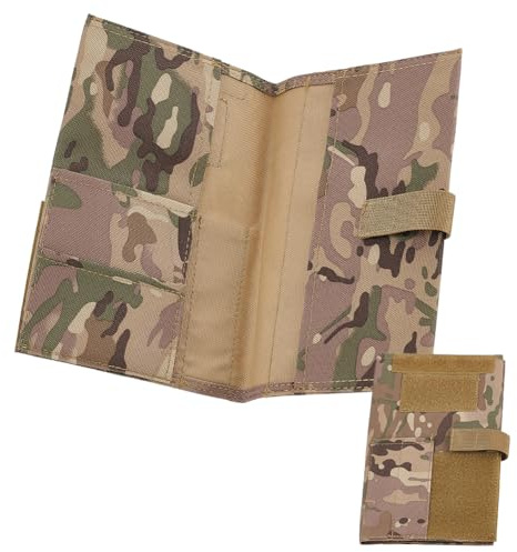 OLYCRAFT Fundas tácticas para libros de 14 x 20 cm, diseño de camuflaje, funda protectora para cuaderno, cubierta táctica para cuaderno de campo para viajes, oficina, cuaderno de notas, 15 x 22 cm