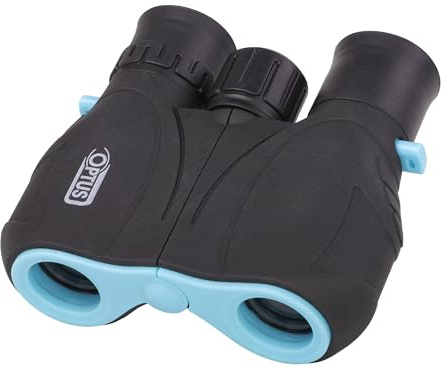Optus Binocolo per bambini 8x21, struttura robusta, regolazione diottrica, conchiglie oculari ripiegabili per occhiali, messa a fuoco centrale