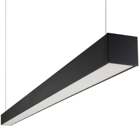 LUXULA Pendelleuchte Büro Schwarz, Deckenleuchte lang 120cm, Büroleuchte LED 40W 4800lm, CCT 3000K-6500K einstellbar, Deckenlampe Büro, Tresenlampe hängend, RA>90, für Empfang, 120° Licht