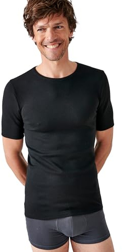 Damart - T-Shirt Thermolactyl Manches Courtes Maille Interlock Homme Noir Taille M (94-101)