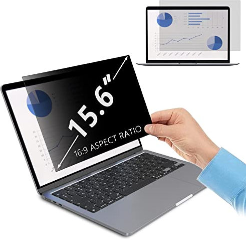 PaceBid Filtro de Privacidad Premium, Privacy Screen Filter, Gold Anti-Spy Privacy Screen Filter, Protector de Pantalla para Ordenador Portátil (15.6 16:9)