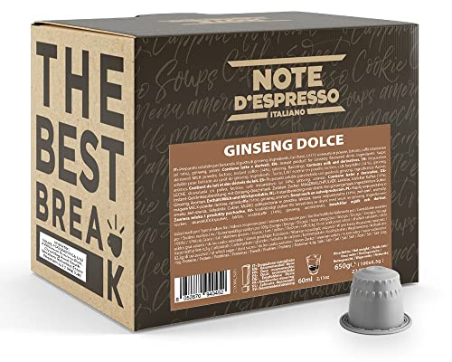 Note D'Espresso, Ginseng Dolce, Capsule Compatibili Soltanto con sistema NESPRESSO*, 100 caps X 6.5g