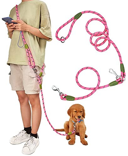 Pawstrip Guinzaglio da cane a mani libere, guinzaglio da corsa per cani a tracolla, corda per animali domestici senza mani per escursionismo, addestramento, resistente, riflettente, cintura da