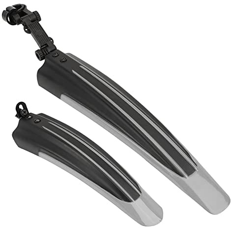 Taeku Parafango Bici Universale Regolabile Bicicletta Mudguard Set Posteriore Anteriore Biciclette per MTB Bicicletta 20-27 Pollici Ruote (Grigio)