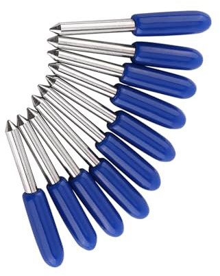 Cuchillo de Trazador y Corte para Vinilo 30/45/60 Grados 10 Piezas con Hojas de Sierra de Cinta de Acero de Tungsteno