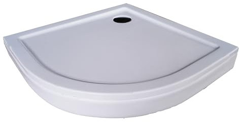 Sanotechnik Cabina de ducha 90 x 90 x 190 cm, modelo blanco Q90WMN, ducha redonda de cuarto de círculo, con puertas correderas, ducha blanca (2ª taza de ducha redonda acrílica Bora 90 x 90 cm)