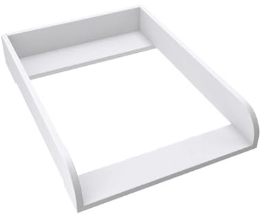 regalik Wickelaufsatz für Hemnes von IKEA, Wickeltischaufsatz für 50 cm Kommoden, Abnehmbar Wickelkommode aufsatz, Abgerundeten Frontplatten, Weiß, 72cm x 54cm