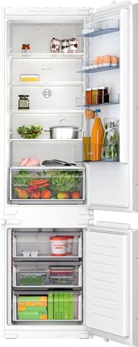 Bosch KIN965SE0 Serie 2, Frigorifero combinato da incasso, Total No Frost, MultiBox XXL, Luce LED, Allarme porta aperta, Cerniera a traino, 193.5x54.1 cm