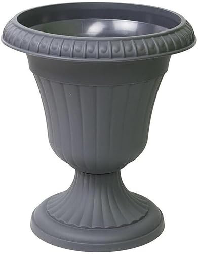 pokm toolsmarket - ⌀30cm Pflanzkübel Pflanzpokal, dekorative Amphore, Pflanzgefäß Schale Vase Topf, Farbe Anthrazit, Blumentopf Milano No. IV
