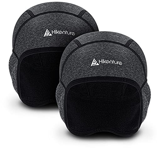 HIKENTURE Vintermössa 2-pack, vindtät cykelmössa, vinter, varm cykelmössa, hjälmundertröja, herr/kvinnor, för cykelhjälm, skidhjälm, klätterhjälm, cykling, GRÅ, 52-60