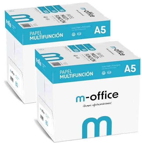 m-office: Carta A5 Multifunzione, 5000 Fogli da 80 g, 2 Scatole