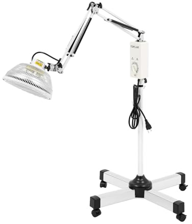 BIXIBIN 250W Acupuncture Infrared Heat Therapy Mineral Lamp with Adjustable Height Heating Light, 360° Rotating Lamp Head, and Timer for Muscle Pain Relief, Joint Therapy, and Recovery