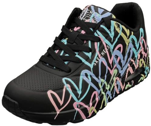 Skechers Women's UNO Spread The Love Sneaker, Black, 5 UK