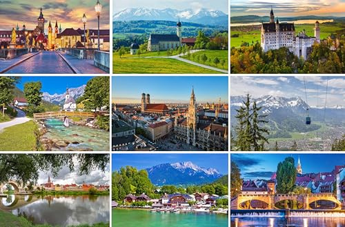 Postkarten-Set Bayern / Deutschland - 9 Karten Ansichtskarten Grußkarten