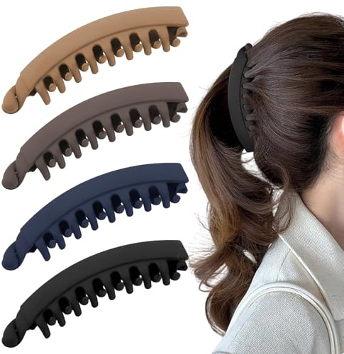 4 pcs Banana Clip pettine per Capelli, Accessori per capelli ad incastro, sicuri e resistenti, senza pieghe, per acconciature, code di cavallo e acconciature raccolte