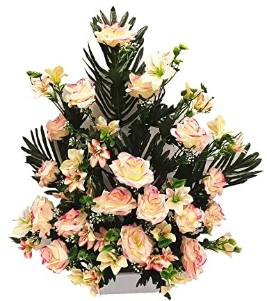 Centro de Flores Artificiales para Cementerio e Iglesia. Todos los Santos. (Rosa 2)