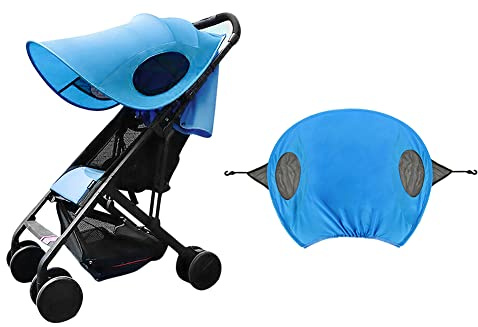 Kinderwagen Universal Sonnensegel Höchst UV Schutz Sonnenblende Buggy Sonnenschirm Babywagen Sonnenschutz Spoprtwagen Faltbar Sonnendach mit Verstellbarem Riemen Seitenschutz Anti Sonnen Kinderwagen