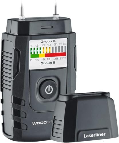 LASERLINER - WoodTester Compact - Humidimètre/Testeur taux d’Humidité de Bois - 0°C … 40°C