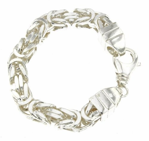 Original italienisches Byzantiner Königsarmband 925 Silber 10 mm breit 22 cm Silberarmband Armband Damen Herren Schmuck ab Fabrik tendenze Italy