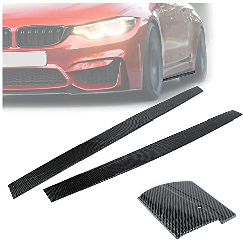 HECASA Side Skirts Extension Compatible with 2015-2020 BMW F82 F83 M4 Models Rocker Panel Guard Body Kit Replacement Pair Carbon Fiber Printing