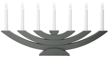 Holz-Leuchter Navida (groß, dunkelgrau)