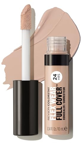 REVLON ColorStay Flex Wear Full Cover Concealer, 100% langanhaltende Abdeckung, mit Hyaluronsäure und Vitamin E, Farbton Bisque, 10 ml