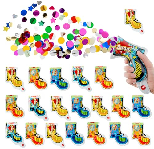 20 Stück Party Confetti Kanone,Mini Konfettikanone,Konfetti Geburtstag Glitzer Papier Konfettibombe Shooter Confetti Handheld Party Popper Hochzeit Pistolen Konfetti