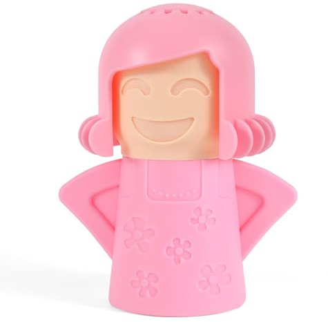 Asltw Limpiador de microondas Happy or Angry Mom, limpiador de vapor para horno microondas, simplemente añade vinagre y agua, limpia fácilmente la grasa en minutos (rosa)