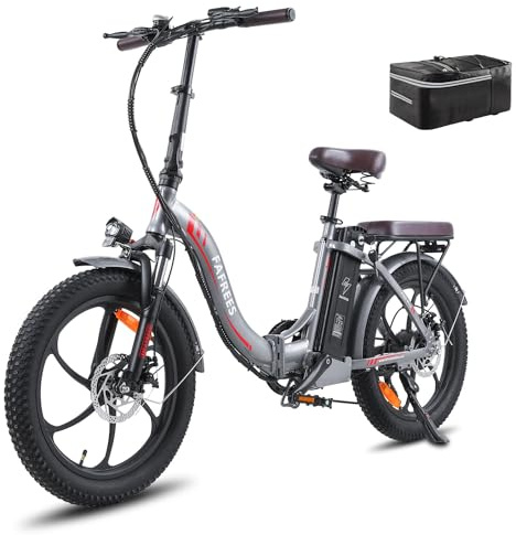 Fafrees F20 Pro Hopfällbar Elcykel 20 * 3.0 Tums, Vikbara E-Cykel 250W, Elektrisk stadscykel 36V 20Ah Batteri, E-cykel räckvidd 70-150 km