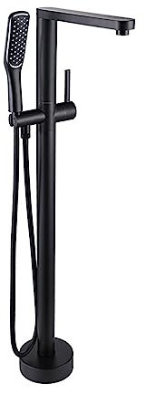 YNIYUJKL Grifo De Bañera De Pie con Rotación De 360° Y 2 Modos, Mezclador De Baño De Pie, Color Negro