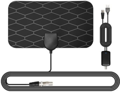 Ressm HDTV Antenna Digital Receiving Antenna with Signal Amplifier 25DB High Gain HD VHF UHF Signal Receiver DVB-T2