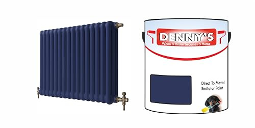 SCOOBYS PAINTS BACK IN THE MIX Direct to Metal Radiator Paint, Heat Resistant, 250ml, Brush-On Application Metallic and solid Colours (Admiral Blue)