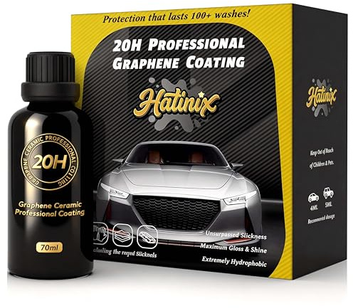 Hatinix 20H Graphene Ceramic Coating for Cars - 70ml, Professional Ceramic Coating | High Gloss Finish | Hydrophobic | Scratch & Protection | Easy To Use