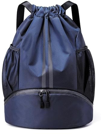 IHLOOTD Zaino Sportivo con Coulisse, Borsa con Coulisse Donna, Zaino Sacca Palestra Uomo, Sacca Sportiva Impermeabile pour Unisex, Sport, Viaggio, Campeggio (Blu Navy)