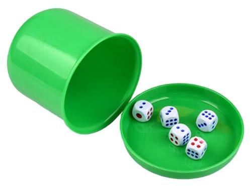 Dice Shaker Cup Set, barspel med 5 tärningar, stapla rolig familjefest | Roliga tärningskoppsspel, tärningskopp med 5 tärningar, familj | spel för fest, födelsedagsfest staplingsspel för bar