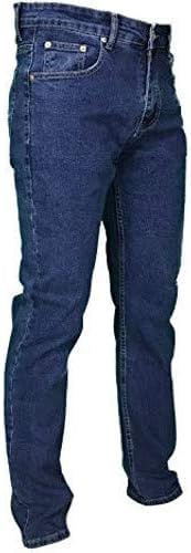 Jeans Uomo 5 Tasche Invernale Imbottito in Pile Caldo Foderato Elastico 46-60 Termico Scuro a Vita Alta Denim (IT, Numero, 54, Regular, Regular, Chiaro)