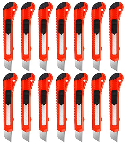 Artcut 14 Pack Taglierino Professionale con Blocco Automatico, Cutter 18 mm, Cutter Professionale, Taglierini, Taglierini Professionali, Taglierino Piccolo Trincetto per Tagliare, Artigianato, Carta