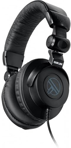 QUIK LOK - HP-10 Kopfhörer 32 Ohm, geschlossene ohrumschließende Bauweise, 50 mm Treiber, inklusive 6,3 mm Adapter, ideal für Home Recording, Monitoring und längeres Hören