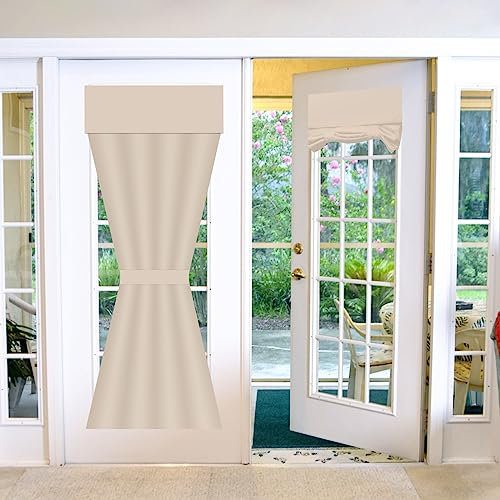 Maritown Persianas de puerta francesas, cortinas opacas para puerta delantera, cortinas térmicas de privacidad con alzapaños para cocina, sala de estar, baño