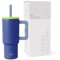 Simple Modern Thermobecher mit Silikonstrohhalm und Griff | Isolierter Edelstahl-Trinkbecher Eiskaffee-Reisebecher | Trek | 710ml | Asteroid