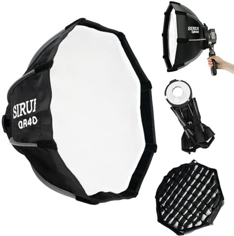 SIRUI 40cm Mini Softbox mit Schneller Aufbau, Faltbar, Mit Diffusor und Gitter, Schnellverschluss für Video Dauerlicht, Kompatibel mit C150X-Serie und QR40