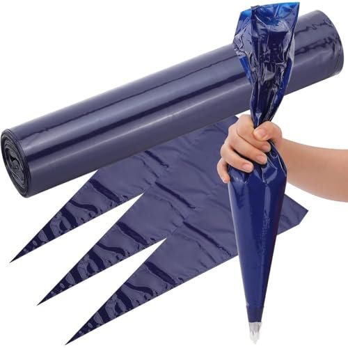 Van Der Linn 10PCS Blue Disposable Professional Strong Cake Decorating Baking Piping Bags (21 inches)