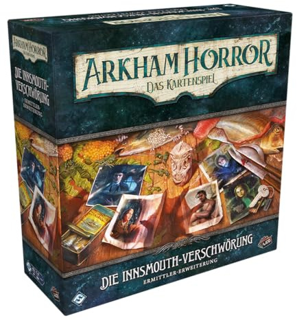 Fantasy Flight Games, Arkham Horror: LCG – Die Innsmouth-Verschwörung, Ermittler-Erweiterung, Expertenspiel, 1-4 Spieler, ab 14+ Jahren, 45 Minuten je Spieler, Deutsch