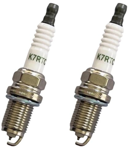 InYoHui 2PCS K7RTC Spark Plug Solid Terminal 14mm Thread 19mm Reach | 2 K7RTC spark plugs, solid terminal. 14mm x 1.25mm thread, 19mm reach. Nickel electrode, alumina ceramic. Heat range 7.