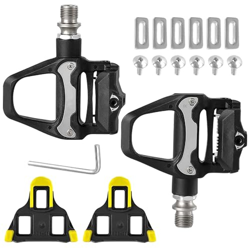 Pedales de bicicleta antideslizantes compatibles con Shimano SPD SL Pedales SDP sin clic con rodamientos de bolas de 9/16 pulgadas para MTB Gravel SDS Pedales Click sin clip Pedales de carreras
