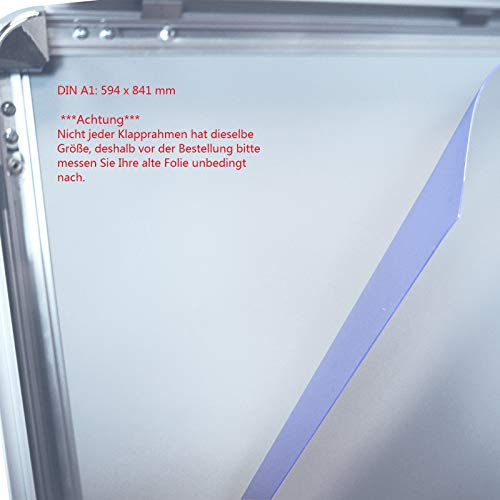 20 x DIN A1 Ersatzfolie Schutzfolie Folie für Kundenstopper Plakatrahmen 20 Stück