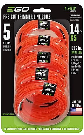 EGO Power+ AL2420P Pre-Cut 0.095-Inch Twisted Line (5-Pack) for EGO 56-Volt 15-Inch Trimmer & Multi-Head String Trimmer Attachment Orange