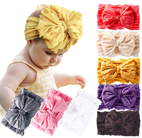 DANMY Baby Girl Elastic Headbands Newborn Toddler Hairbands Bows Children Soft Headwrap Hair Accessories